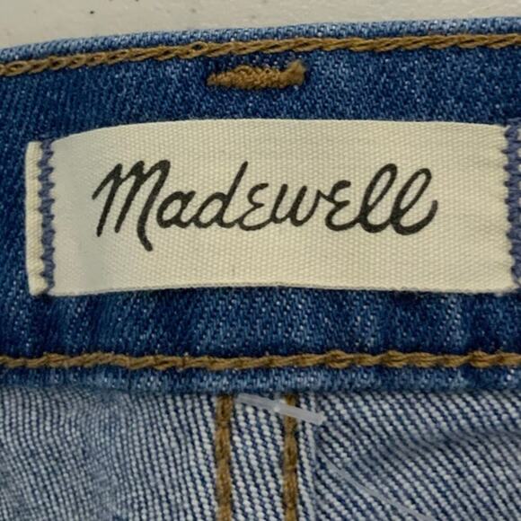 Madewell Jeans Womens 30 Slim Wide Leg Crop Button Fly Mid Wash Streetwear Denim - Picture 9 of 16